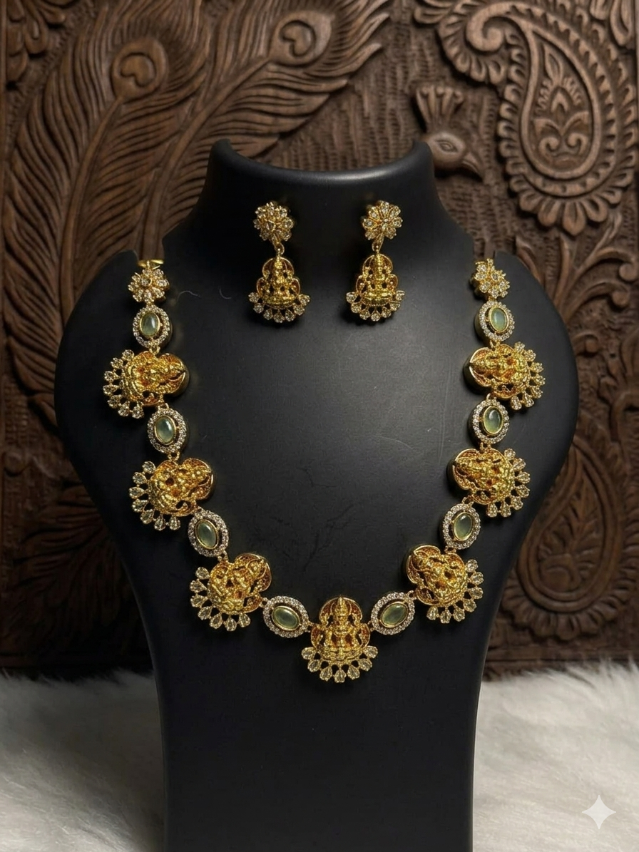 gilded lakshmi temple set